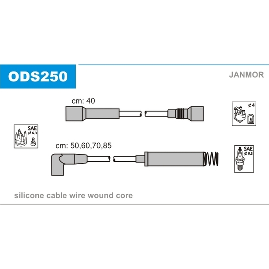 ODS250 - Tändkabelsats 