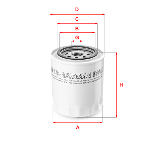 S 3297 R - Oil filter 