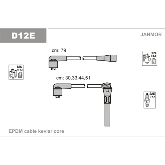 D12E - Ignition Cable Kit 