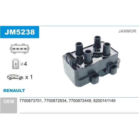 JM5238 - Ignition coil 