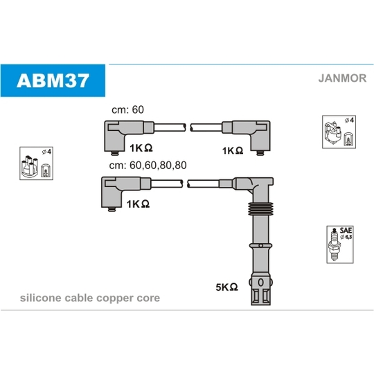 ABM37 - Tändkabelsats 