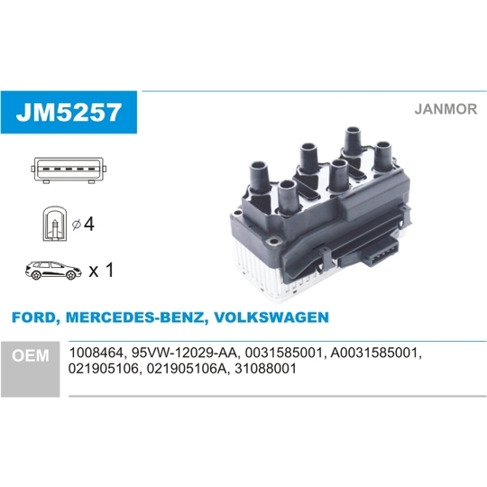 JM5257 - Ignition coil 