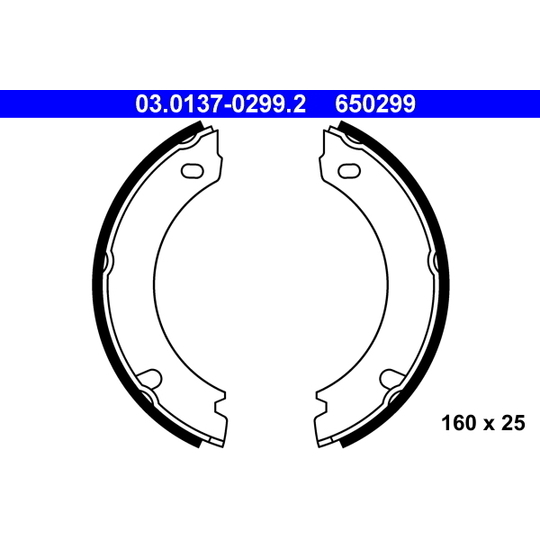 03.0137-0299.2 - Brake Shoe Set, parking brake 