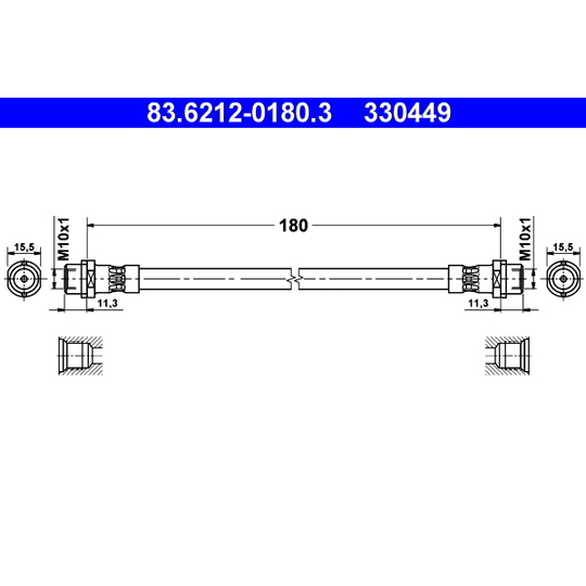 83.6212-0180.3 - Bromsslang 