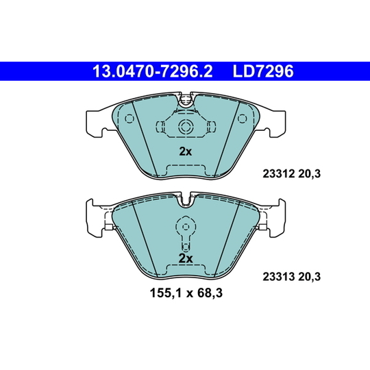 13.0470-7296.2 - Brake Pad Set, disc brake 