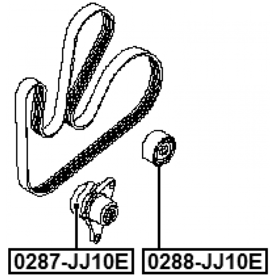 0288-JJ10E - Styrrulle, flerspårsrem 