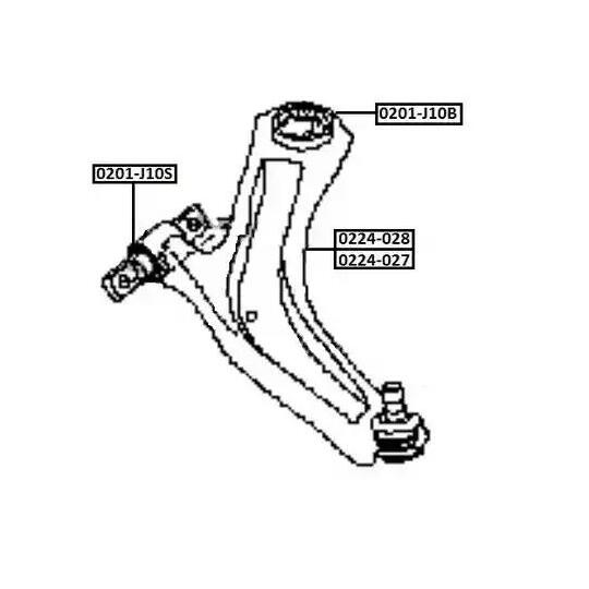 0201-J10S - Control Arm-/Trailing Arm Bush 