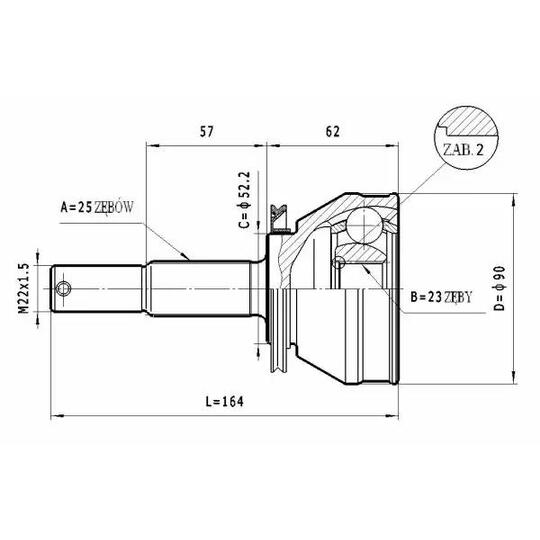 C.554 - Joint Kit, drive shaft 