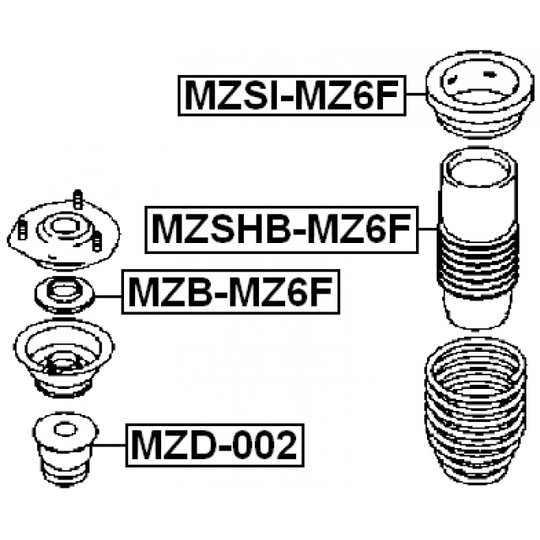 MZSHB-MZ6F - Suojus/palje, iskunvaimentaja 