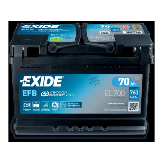 Exide EK700. starter battery Exide 70Ah 12V