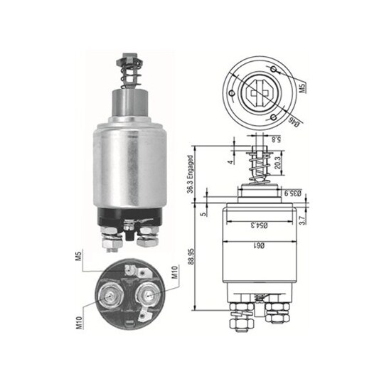 940113050095 - Solenoid, startmotor 