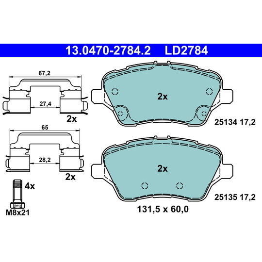 13.0470-2784.2 - Brake Pad Set, disc brake 