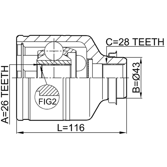 2211-CARRH - Joint Kit, drive shaft 