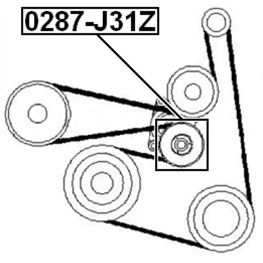 0287-J31Z - Tensioner Pulley, v-ribbed belt 