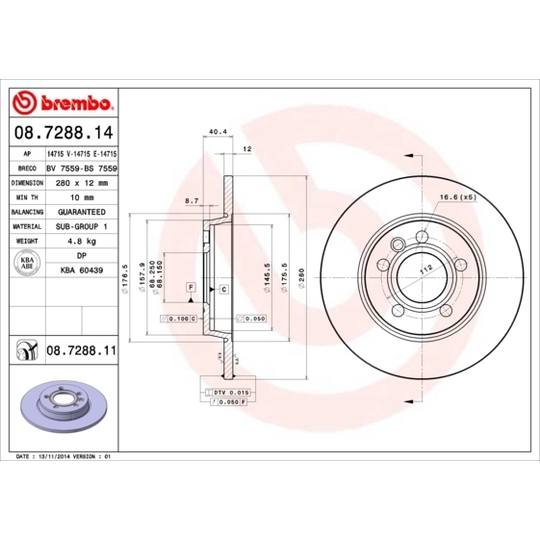 08.7288.11 - Brake Disc 