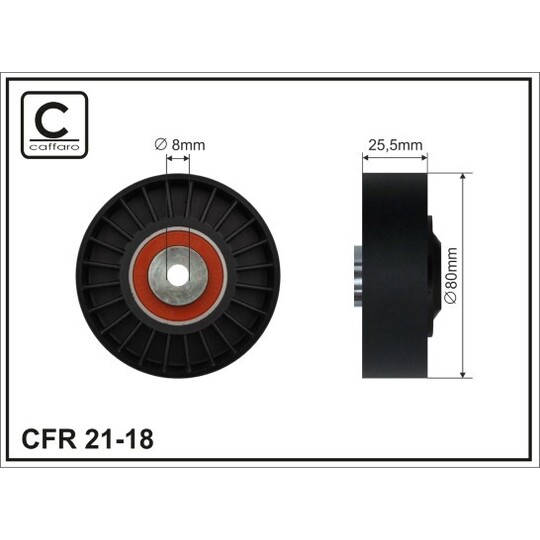 21-18 - Deflection/Guide Pulley, v-ribbed belt 