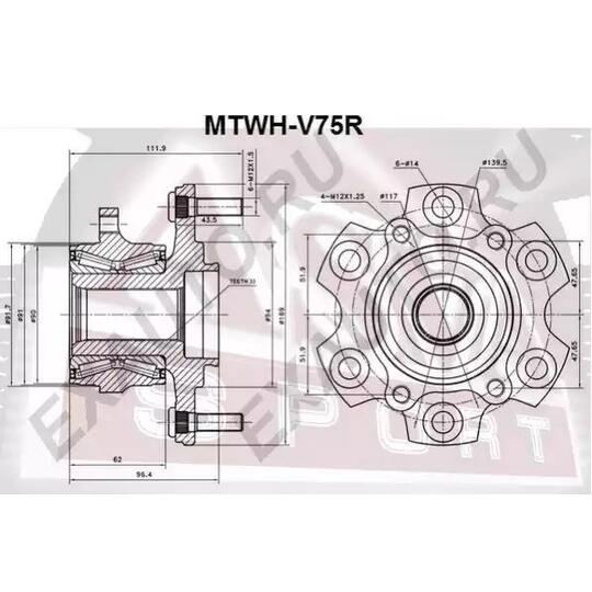 MTWH-V75R - Wheel hub 