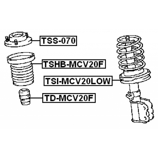 TSS-070 - Mounting, shock absorbers 