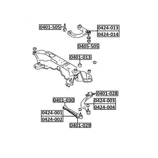 0401-029 - Control Arm-/Trailing Arm Bush 