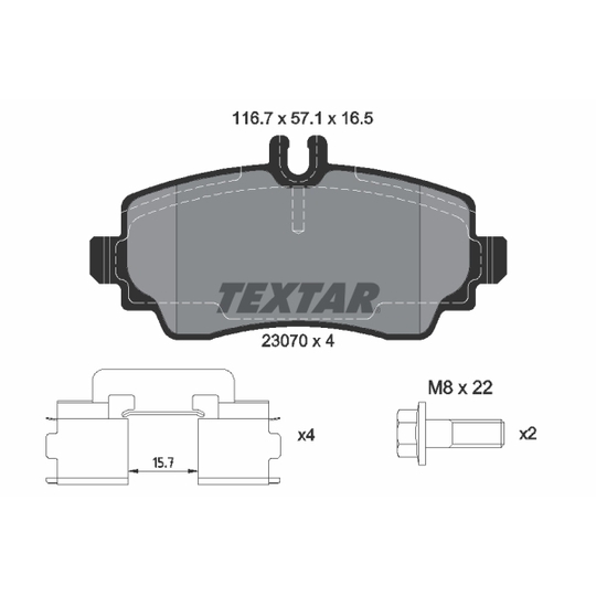 2307003 - Brake Pad Set, disc brake 