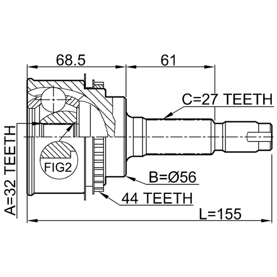 0810-027A44 - Joint, drive shaft 