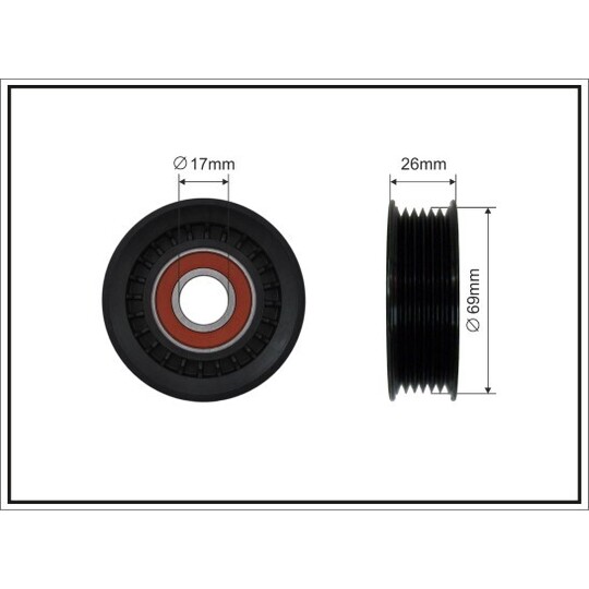 338-00 - Tensioner Pulley, v-ribbed belt 