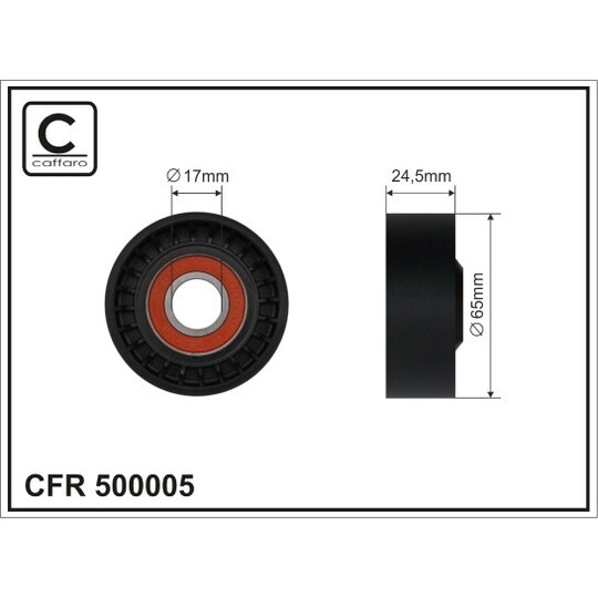 500005 - Tensioner Pulley, v-ribbed belt 