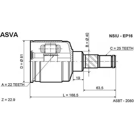 NSIU-EP16 - Joint Kit, drive shaft 