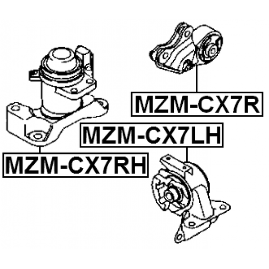 MZM-CX7RH - Moottorin tuki 