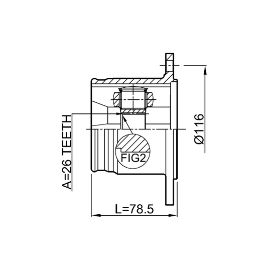 0711-JBR - Joint, drive shaft 