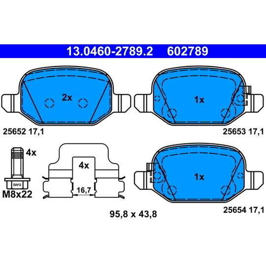 13.0460-2789.2 - Brake Pad Set, disc brake 