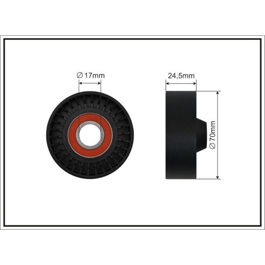 341-00 - Deflection/Guide Pulley, v-ribbed belt 