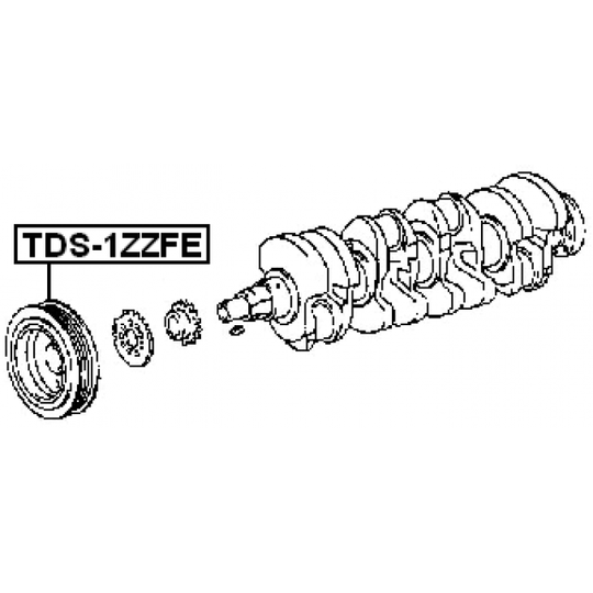TDS-1ZZFE - Hihnapyörä, kampiakseli 