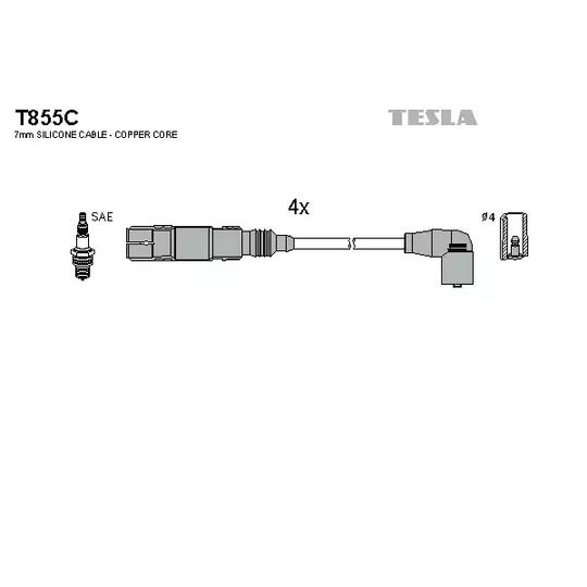 T855C - Tändkabelsats 