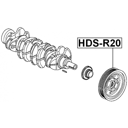HDS-R20 - Hihnapyörä, kampiakseli 