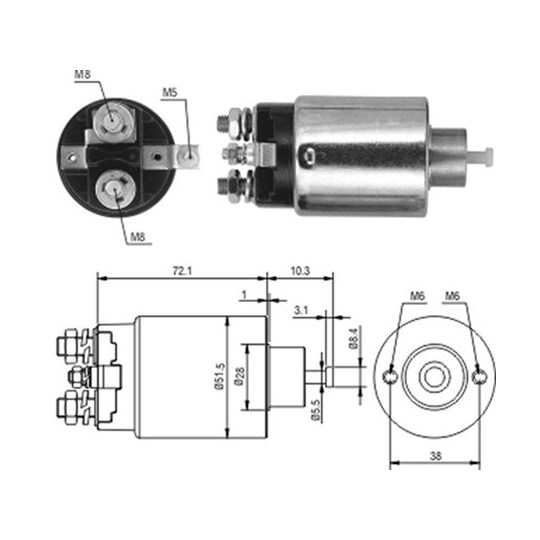 940113050224 - Solenoid, startmotor 