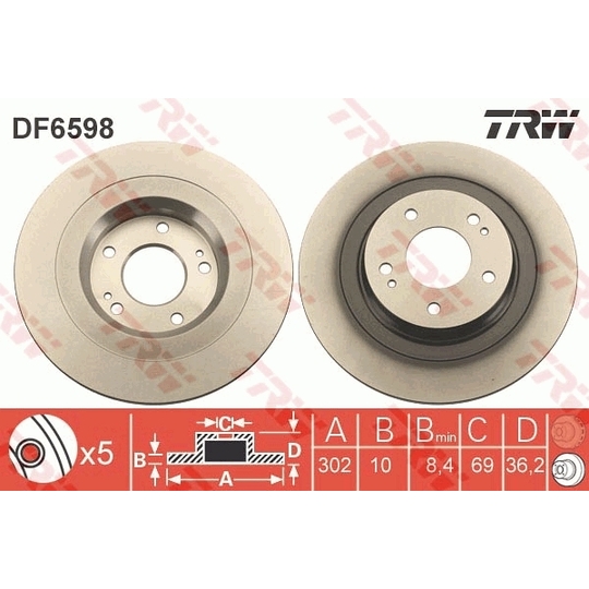 DF6598 - Brake Disc 