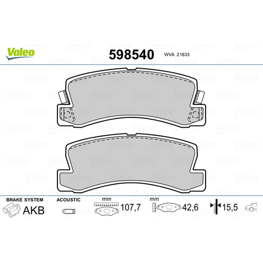 598540 - Brake Pad Set, disc brake 