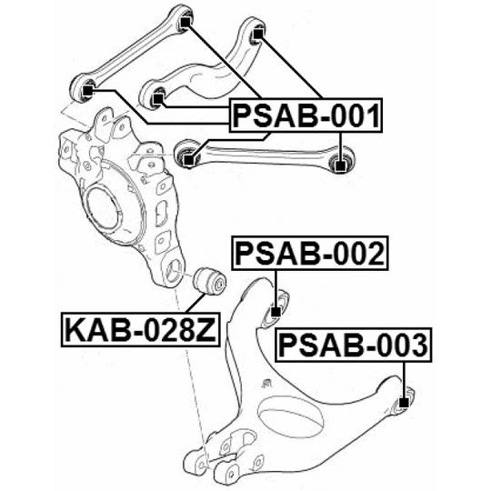 PSAB-001 - Control Arm-/Trailing Arm Bush 