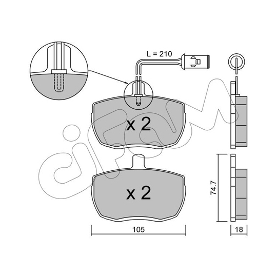 822-016-2 - Brake Pad Set, disc brake 