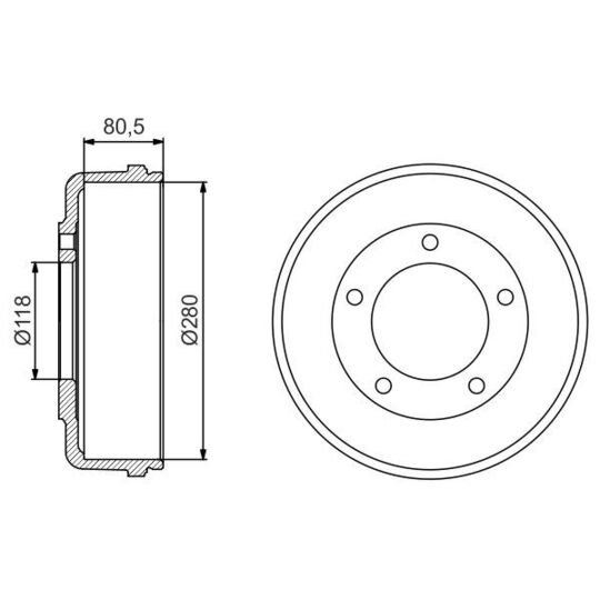 0 986 477 203 - Brake Drum 