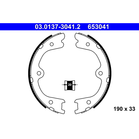 03.0137-3041.2 - Brake Shoe Set, parking brake 