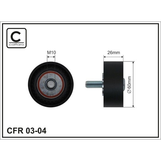 03-04 - Deflection/Guide Pulley, v-ribbed belt 