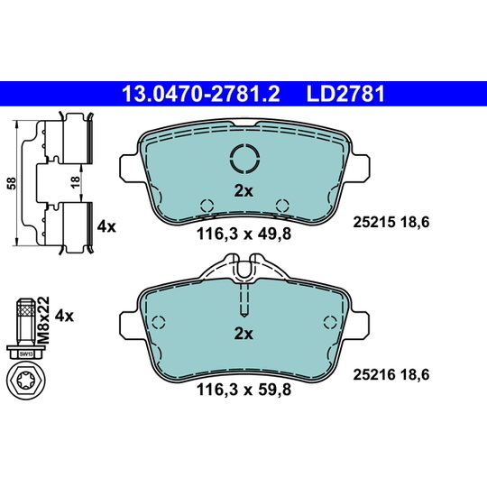 13.0470-2781.2 - Brake Pad Set, disc brake 