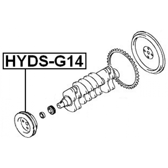HYDS-G14 - Hihnapyörä, kampiakseli 