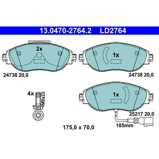 13.0470-2764.2 - Brake Pad Set, disc brake 