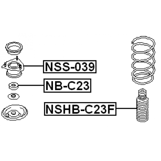 NB-C23 - Anti-Friction Bearing, suspension strut support mounting 