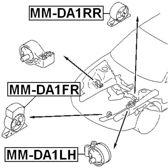 MM-DA1LH - Moottorin tuki 