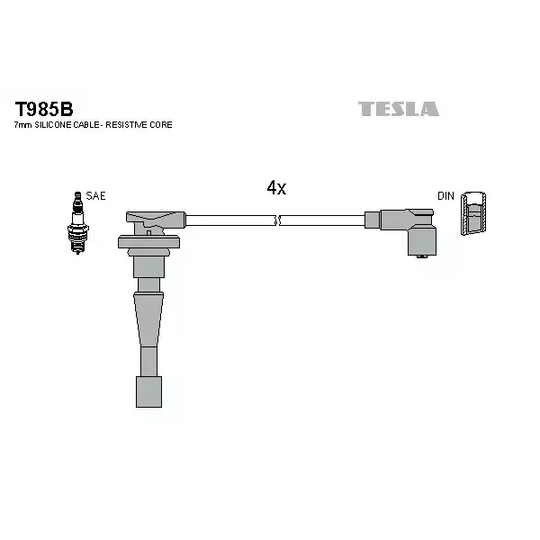 T985B - Tändkabelsats 