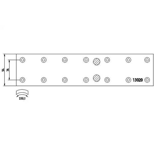 1302002 - Bromsbelägg, sats, trumbroms 